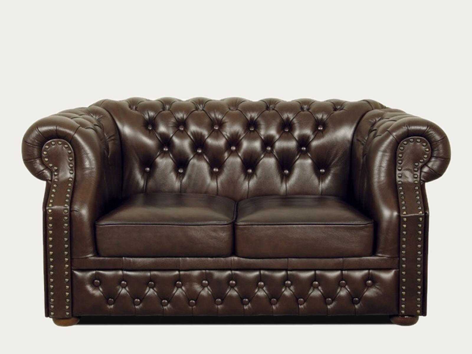 Sofa Classic XL 2-osobowa — koniakowy brąz