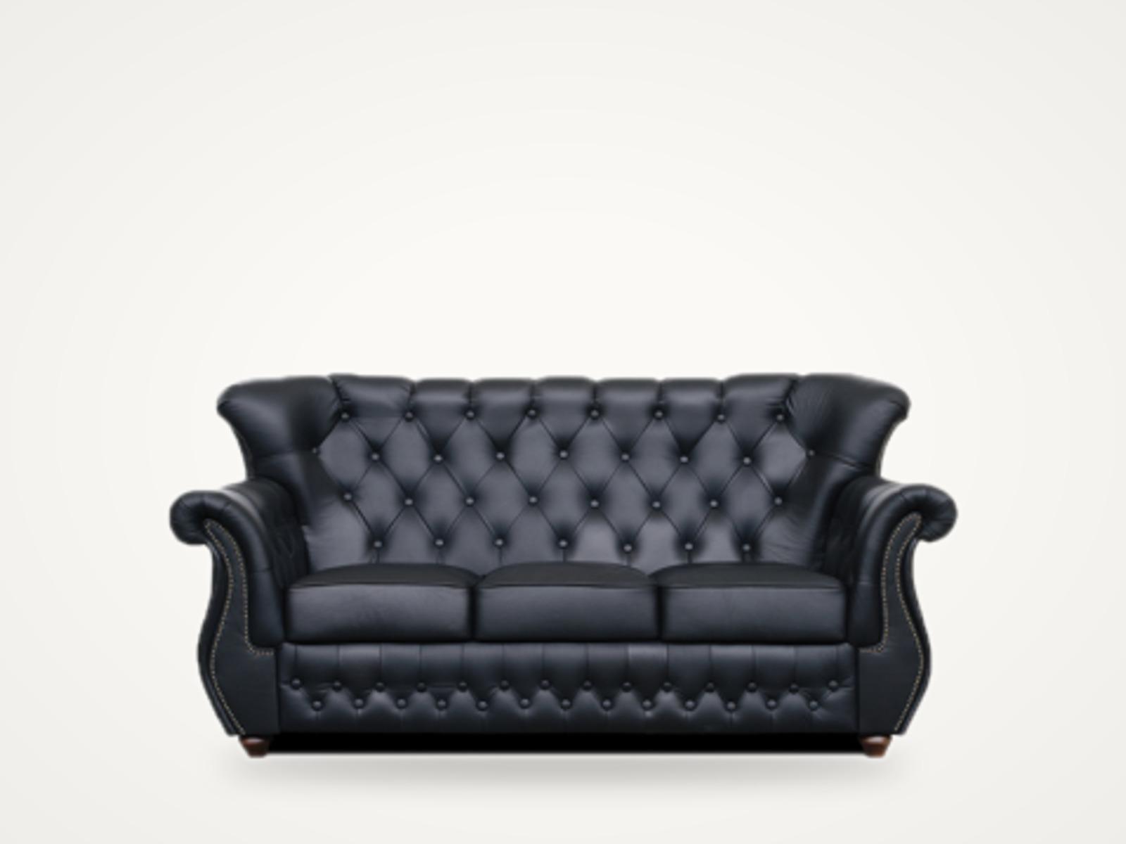 Sofa Robert 3-osobowa — czerń, zdjęcie produktowe