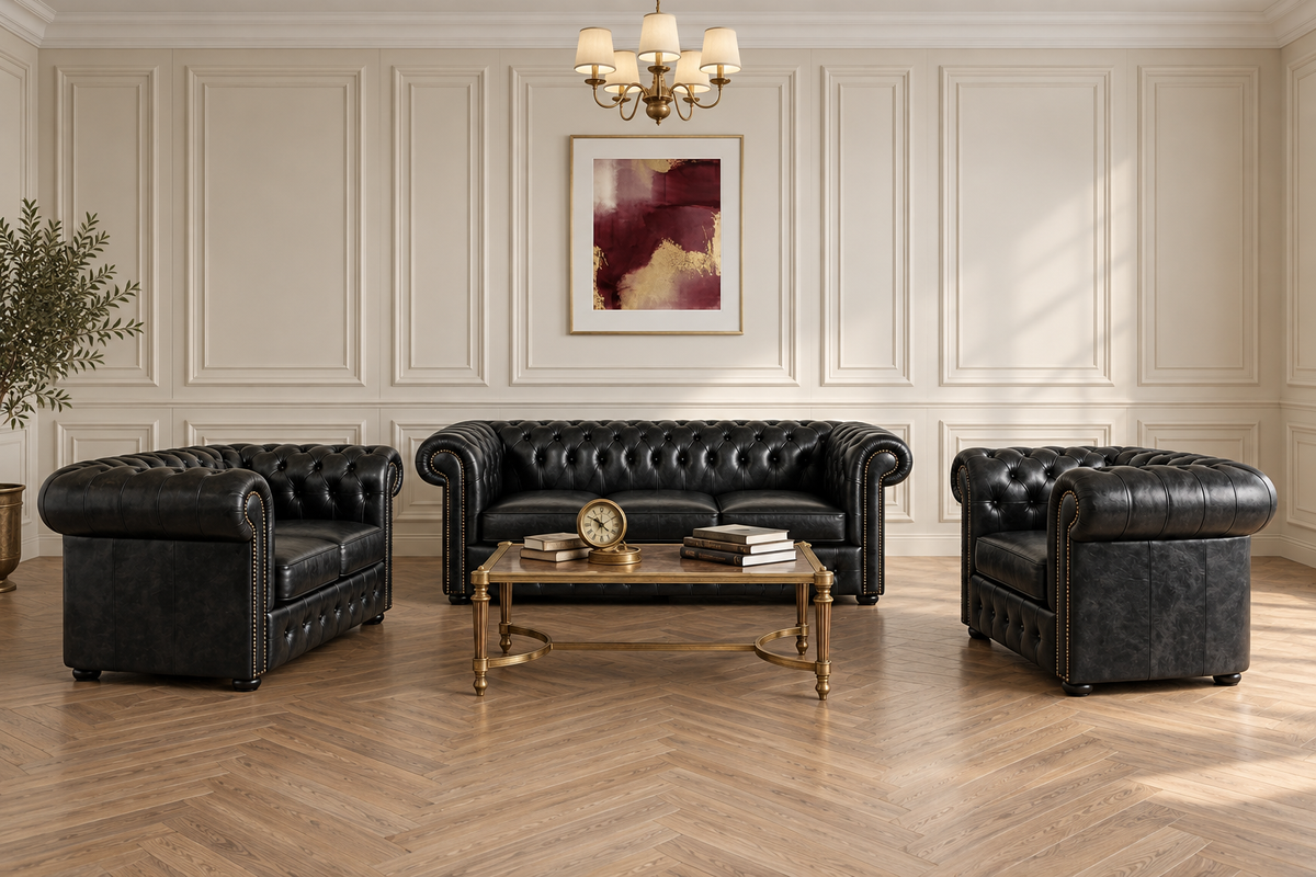Chesterfield Windsor Set — Black Refined
