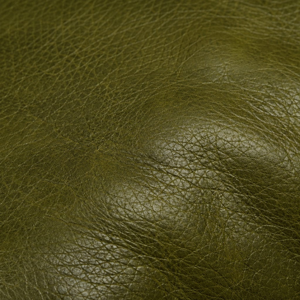 Olive green leather close-up texture detail